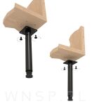 Nogi stalowe z regulacją 18 cm, zestaw nóg z wkrętami, czarne matowe - 4