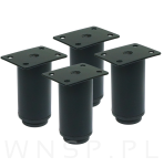 Noga stalowa regulowana 12 - 18 cm z blachą montażową, czarna - 7