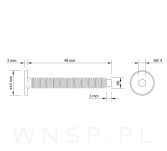 M6 X 45 mm metryczny z wprowadzeniem, SW-4 - 2