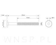 M6 X 65 mm metryczny z łbem walcowym SW 4 - 2