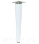 Noga bukowa prosta, stożek 45 cm biała z blachą montażową - 4
