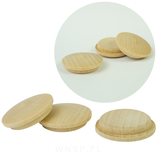 Zaślepki drewniane 20 sztuk do otworu Ø 25 mm buk, surowe