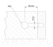 10 x Złącze meblowe 28 MM mimośrodowe zaczep M6 - 2