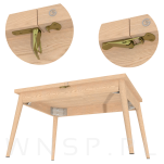 Klamra do blatów stołu 57 X 169 mm, 2 częściowa ocynk żółty - 3