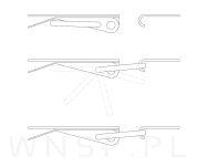 Klamra do blatów stołu 57 X 169 mm, 2 częściowa ocynk żółty - 4
