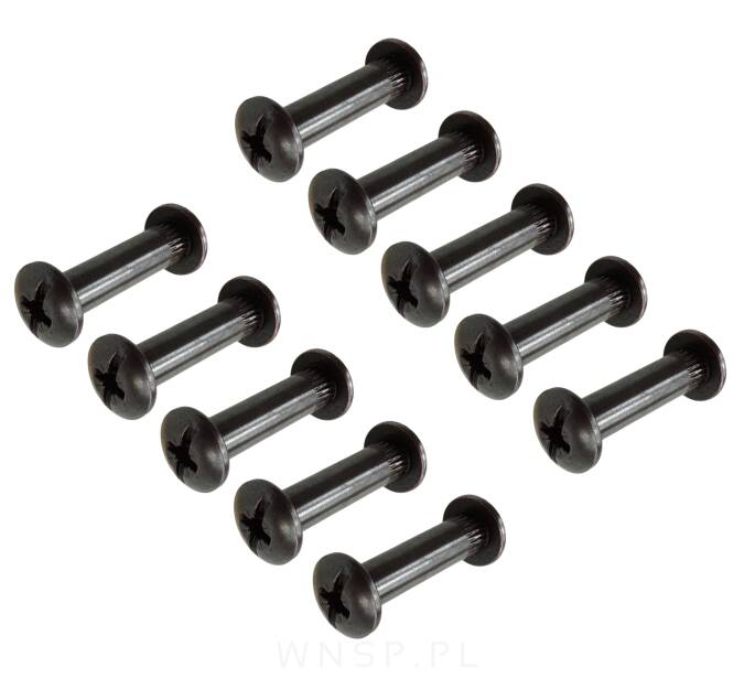 10 x Złącze meblowe Ø8 mm M6 x 30-40 mm, brunirowane