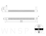 Uchwyt mosiężny karbowany 192 mm - 3