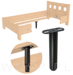 Noga stalowa regulowana 18 - 32 cm z blachą montażową, czarna - 6