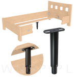 Noga stalowa regulowana 18 - 32 cm z blachą montażową, czarna - 8