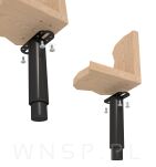 Noga stalowa regulowana 18 - 32 cm z blachą montażową, czarna - 9