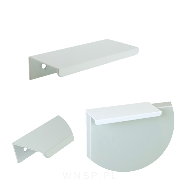 Uchwyt krawędziowy Nicea biały, rozstaw 128 mm
