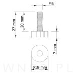 Regulator, nóżka, stopka meblowa  M6, czarna - 3