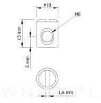 Złącze do łóżka z nakrętką wałeczkową i wkrętem M6X80 mm - 5