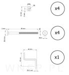4x złącze do łóżka śruba młoteczkowa połączenie mebli M6/90 - 2