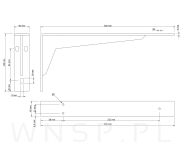 2x Wsporniki wzmocnione, konsola do półki ściennej, wiszącej 35 x 15 cm - 2