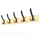 Wieszak ścienny na ubrania, z 5 haczykami, surowy - 4