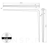 20x Wsporników do półki ściennej 455 x 405 mm, w kolorze srebrnym - 2