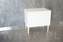 Noga bukowa prosta, stożek 10 cm surowa z blachą montażową - 5