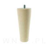 Noga bukowa prosta, stożek 10 cm surowa z blachą montażową - 2