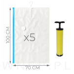WORKI PRÓŻNIOWE WISZĄCE 100 x 70 CM ZESTAW 5 SZTUK + POMPKA GRATIS, NA UBRANIA, KURTKI, BLUZY, GARNITURY, DO SZAFY, GARAŻU, PIWNICY, NA STRYCH MOCNE GRUBE - 2