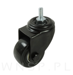 Kółko obrotowe Ø 40 mm, gumowane czarne z trzpieniem M6 x 15 mm - 2