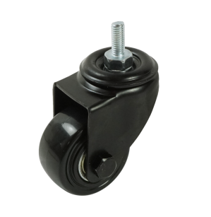 Kółko obrotowe Ø 40 mm, gumowane czarne z trzpieniem M6 x 15 mm