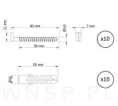 Zestaw 10 sztuk haków 6,0 X 60 z kołkami 10 x 50 mm do montażu w ścianie - 2