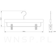 WIESZAK DREWNIANY NA SPODNIE NATURALNY ZESTAW X10 WIESZAKI Z KLIPSAMI - 2