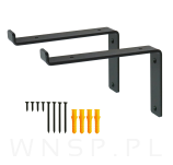 Wspornik do półki ściennej 2 sztuki 208 x 130 x 38 mm - 4