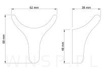 Wieszak podwójny typ Buffalo, przykręcany, ciemny szary - 6