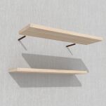 Zestaw 2 półek ściennych w dekorze jesion jasny 500 x 200 x 18 mm, z niewidocznymi ramionami - 6