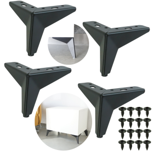 4x Noga meblowa GWIAZDA 10,5 cm, czarny mat