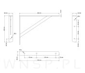 Mocny wspornik do półki ściennej, wiszącej 200 x 300 x 30 mm - 2