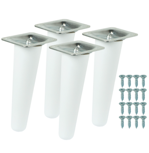 4x Noga bukowa skośna UNIQ 12 CM z blachą montażową