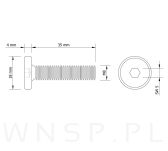 M8 X 35 mm z łbem walcowym na imbus 5 - 2