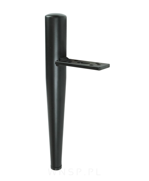 Noga stalowa PIN 18 CM, z blachą montażową, czarna