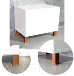 4x Noga kwadratowa bukowa 45 X 45, prosta, 15 CM, orzech z blachą montażową - 3