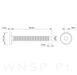 M6 X 45 mm metryczny z wprowadzeniem, SW-4 - 2