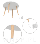 PODKŁADKI FILCOWE POD KRZESŁA, MEBLE, NOGI SAMOPRZYLEPNE ZESTAW 109 SZT BIAŁY FILC - 4