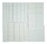 PODKŁADKI FILCOWE POD KRZESŁA, MEBLE, NOGI SAMOPRZYLEPNE ZESTAW 109 SZT BIAŁY FILC - 5