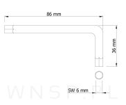 Klucz imbusowy 8 mm 100 sztuk typ L, hartowany - 2