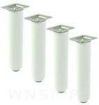 Nóżka bukowa biała 20 cm, walcowa 45 mm z blachą - 4