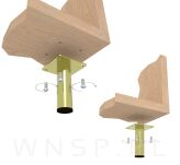 Noga meblowa Nuovo 8 cm mosiądz szczotkowany - 4