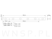 Wieszak z 6 uchwytami, haczyk, stal nierdzewna, czarny przykręcany - 3