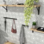 Wieszak z 6 uchwytami, haczyk, stal nierdzewna, czarny przykręcany - 4