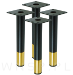 Noga stalowa 17,6 CM, z blachą montażową, czarna matowa + złoto - 8