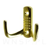 Haczyk 2 ramienny wieszak przykręcany, mosiądz - 5