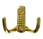 Haczyk 2 ramienny wieszak przykręcany, mosiądz - 3