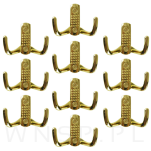 Haczyk 2 ramienny wieszak przykręcany, mosiądz - 7