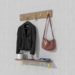 Haczyk 2 ramienny wieszak przykręcany, mosiądz - 4